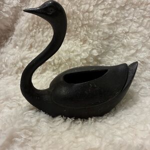 Vintage Metal Swan Pot Pourri Container MCM iron?